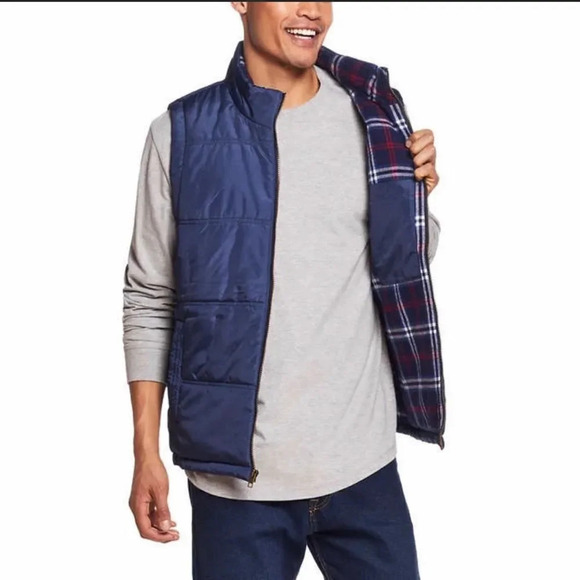 Weatherproof Vintage Men’s Flannel Lined Puffer Vest Medium - Picture 4 of 6